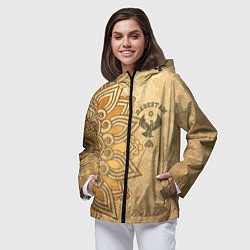Ветровка с капюшоном женская Дагестан в золоте, цвет: 3D-черный — фото 2