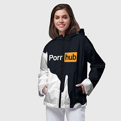 Ветровка с капюшоном женская Pornhub, цвет: 3D-черный — фото 2