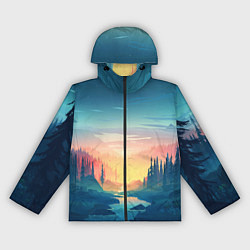 Ветровка с капюшоном женская Природа, цвет: 3D-черный