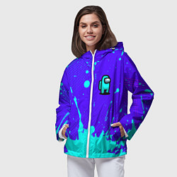 Ветровка с капюшоном женская AMONG US АМОНГ АС, цвет: 3D-белый — фото 2