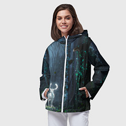 Ветровка с капюшоном женская Олень, цвет: 3D-белый — фото 2