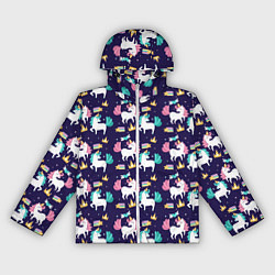 Ветровка с капюшоном женская Unicorn pattern, цвет: 3D-белый