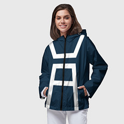 Ветровка с капюшоном женская Моя геройская академия, цвет: 3D-черный — фото 2