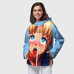 Ветровка с капюшоном женская SAILOR MOON AHEGAO, цвет: 3D-белый — фото 2