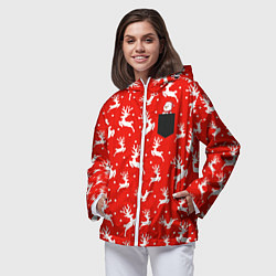 Ветровка с капюшоном женская Снеговик в кармане, цвет: 3D-белый — фото 2