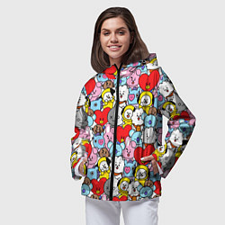 Ветровка с капюшоном женская BT21 BTS, цвет: 3D-черный — фото 2