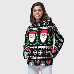 Ветровка с капюшоном женская Ho! Ho! Ho!, цвет: 3D-черный — фото 2