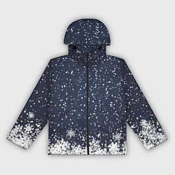 Ветровка с капюшоном женская Атмосфера нового года, цвет: 3D-черный