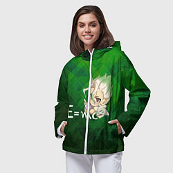 Ветровка с капюшоном женская Доктор Стоун, цвет: 3D-белый — фото 2