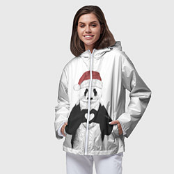 Ветровка с капюшоном женская Панда Клаус, цвет: 3D-белый — фото 2