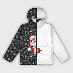 Ветровка с капюшоном женская Дедушка Мороз, цвет: 3D-черный