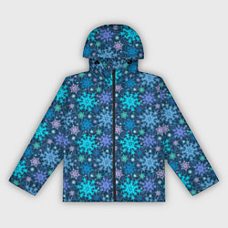 Ветровка с капюшоном женская Новогодние Узоры, цвет: 3D-черный