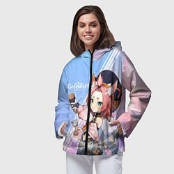 Ветровка с капюшоном женская Genshin Impact, цвет: 3D-черный — фото 2