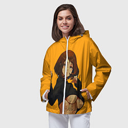 Ветровка с капюшоном женская Uraraka Ahegao Урарака, цвет: 3D-белый — фото 2