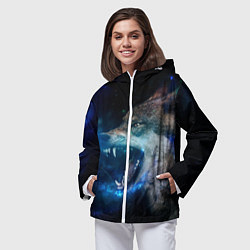 Ветровка с капюшоном женская Волчара Юморит, цвет: 3D-белый — фото 2