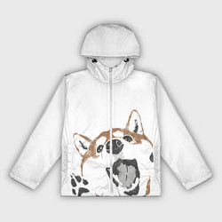 Ветровка с капюшоном женская Shiba Inu, цвет: 3D-белый