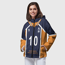 Ветровка с капюшоном женская Волейбол!! ФОРМА ХИНАТЫ, цвет: 3D-черный — фото 2