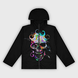 Ветровка с капюшоном женская ЧЕРЕП, цвет: 3D-черный