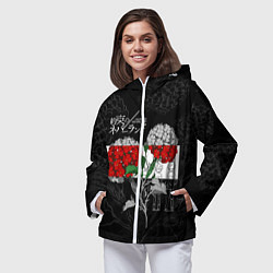 Ветровка с капюшоном женская Обещанный Неверленд Цветы Вида, цвет: 3D-белый — фото 2