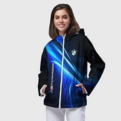 Ветровка с капюшоном женская BMW, цвет: 3D-белый — фото 2