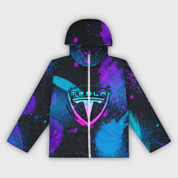 Ветровка с капюшоном женская TESLA NEON, цвет: 3D-белый