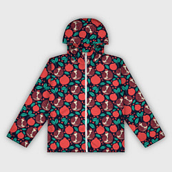 Ветровка с капюшоном женская Гранат Паттерн, цвет: 3D-белый