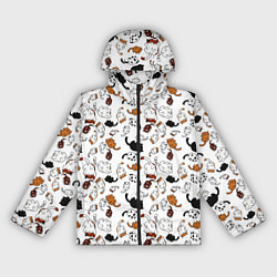 Ветровка с капюшоном женская Коты Паттерн, цвет: 3D-черный