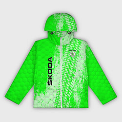 Ветровка с капюшоном женская SKODA, цвет: 3D-белый