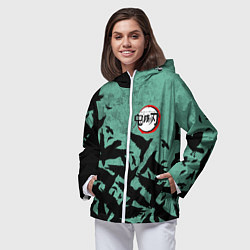 Ветровка с капюшоном женская DEMON SLAYER KIMETSU NO YAIBA, цвет: 3D-белый — фото 2