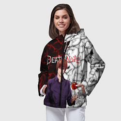Ветровка с капюшоном женская ТЕТРАДЬ СМЕРТИ, цвет: 3D-черный — фото 2