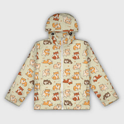 Ветровка с капюшоном женская Шиба-Ину, цвет: 3D-белый