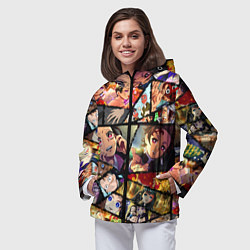 Ветровка с капюшоном женская КЛИНОК РАССЕКАЮЩИЙ ДЕМОНОВ, цвет: 3D-черный — фото 2