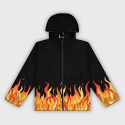 Ветровка с капюшоном женская ОГОНЬ И НИЧЕГО ЛИШНЕГО, цвет: 3D-черный