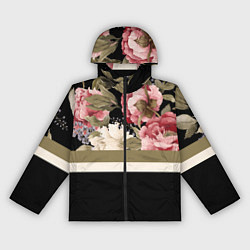Ветровка с капюшоном женская Розы, цвет: 3D-черный