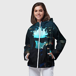 Ветровка с капюшоном женская Магическая битва, цвет: 3D-белый — фото 2