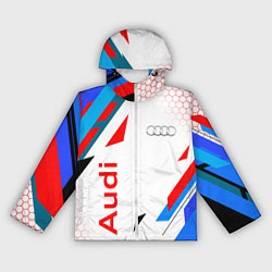 Ветровка с капюшоном женская AUDI АУДИ SPORT, цвет: 3D-белый