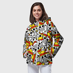 Ветровка с капюшоном женская ONE PIECE ВАН ПИС УЗОР, цвет: 3D-белый — фото 2