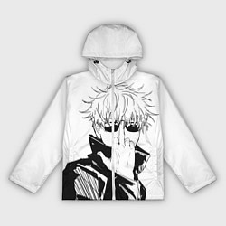 Ветровка с капюшоном женская Магическая битва Годжо, цвет: 3D-белый