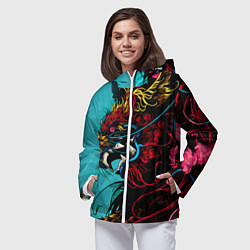 Ветровка с капюшоном женская Дракон Dragon, цвет: 3D-белый — фото 2
