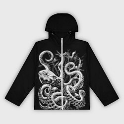 Ветровка с капюшоном женская Кракен Монстр, цвет: 3D-белый