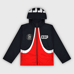 Ветровка с капюшоном женская СССР ГАГАРИН, цвет: 3D-черный