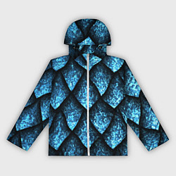 Ветровка с капюшоном женская Чешуя ледяного дракона, цвет: 3D-белый