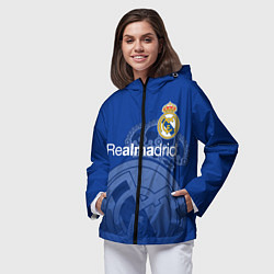 Ветровка с капюшоном женская REAL MADRID РЕАЛ МАДРИД, цвет: 3D-черный — фото 2