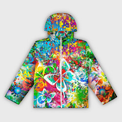 Ветровка с капюшоном женская ЯРКИЕ КРАСКИ, цвет: 3D-белый