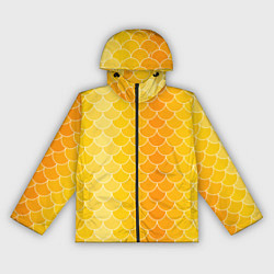Ветровка с капюшоном женская Желтая чешуя, цвет: 3D-черный