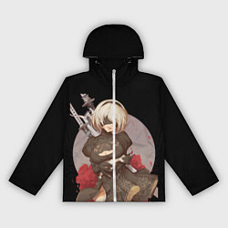 Ветровка с капюшоном женская Nier: Automata 2B, цвет: 3D-белый