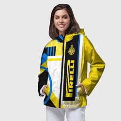 Ветровка с капюшоном женская ФК «Интер Милан» 202021, цвет: 3D-черный — фото 2