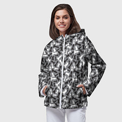 Ветровка с капюшоном женская Шахматист, цвет: 3D-белый — фото 2