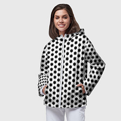 Ветровка с капюшоном женская Текстура мяча, цвет: 3D-белый — фото 2