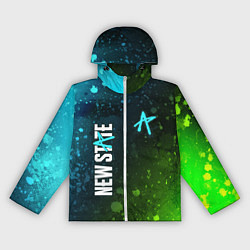 Ветровка с капюшоном женская ПАБГ New State - Брызги, цвет: 3D-белый
